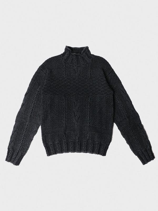 RRL Black Indigo Cotton Knit Sweater
