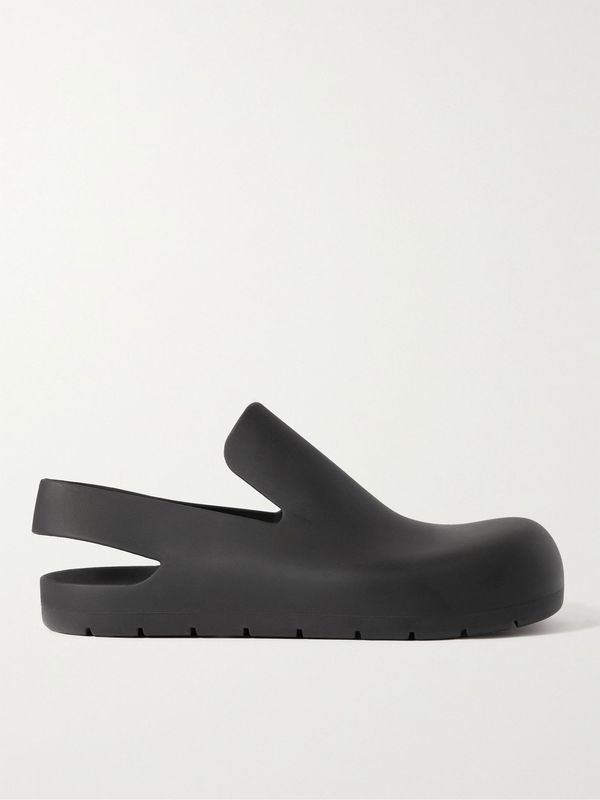 Bottega Veneta Black Rubber Sandals