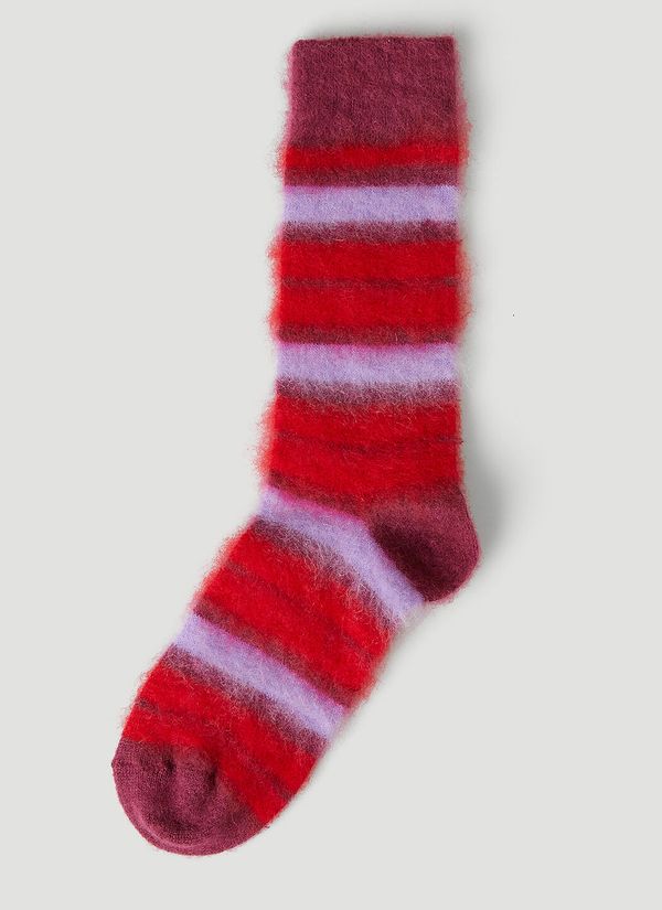 Marni red striped mohair socks