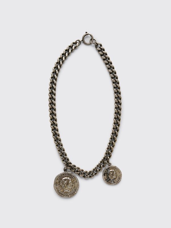 ACNE STUDIOS Silver Roman Coin Pendant Necklace