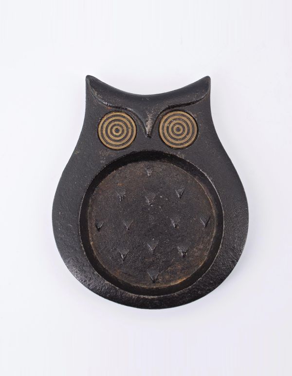 Japanese 1960s Cast Iron Owl Ashtray