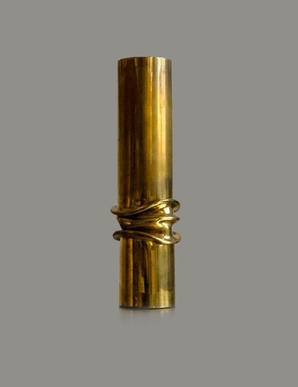 Sculptural patinated French brass vase