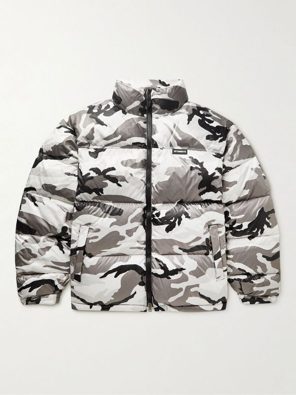 Vetements Oversized White Camouflage Quilted Jacket