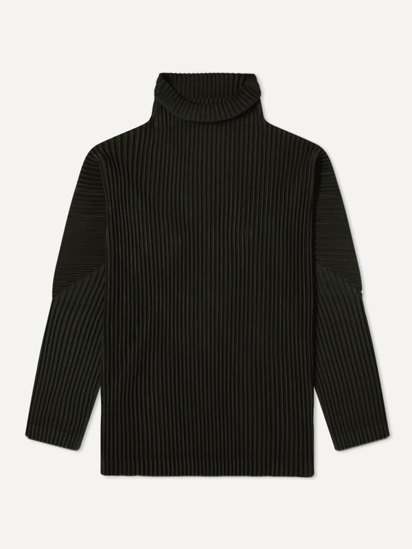HOMME PLISSÉ Issey Miyake Pleated Black Roll Neck