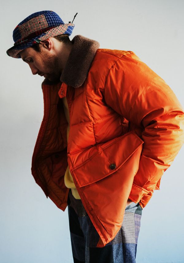 BEAMS Plus Orange Quilt Down Jacket