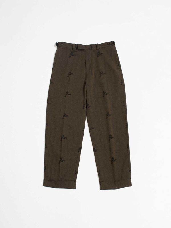 Beams Plus nylon tweed print trousers