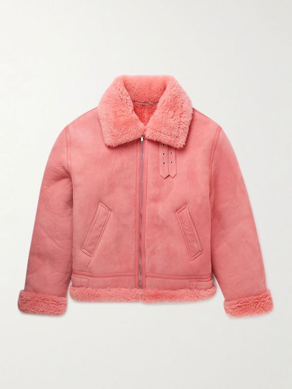 Vetements Pink Oversized Shearling Jacket